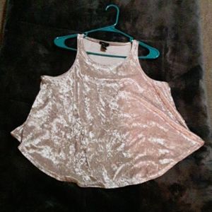 Pink velvet tank top